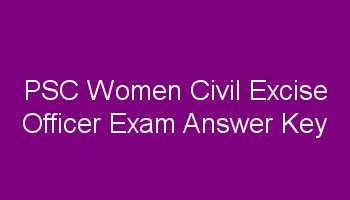 PSC Women Civil Excise Officer Answer Key