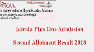 Plus One second aLlotment result 2018