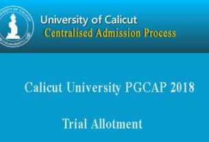 Calicut University PG Trial Allotment