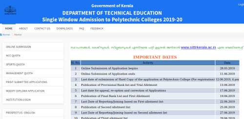 Kerala Polytechnic Second Allotment result