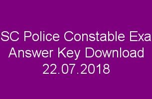 PSC Civil Police Officer Exam Answer Key 22.07.2018