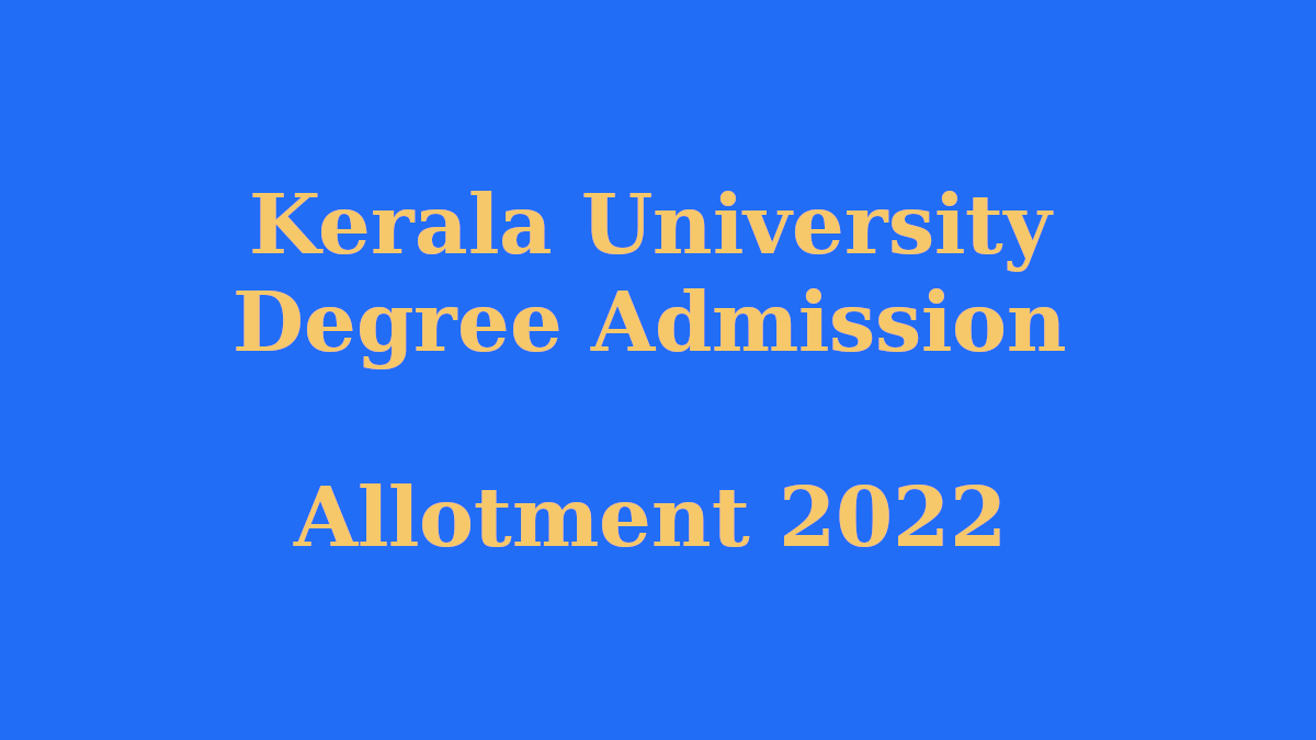 Kerala university allotment